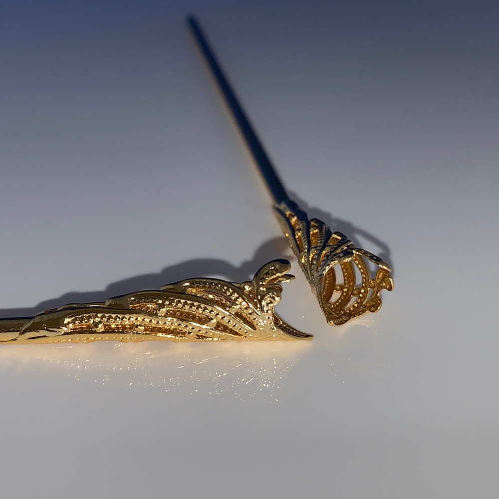 🆕Pair Gold Hair Sticks 6”